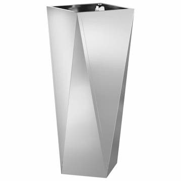 Plantenbak zilver 75cm hoog | Retour deal | Sla nu toe!, Tuin en Terras, Verzenden, Minder dan 60 cm, Vierkant, Zo goed als nieuw