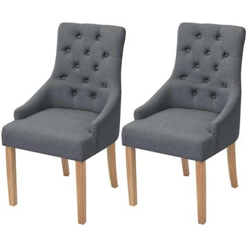 vidaXL Eetkamerstoelen 2 st stof donkergrijs, Verzenden, Nieuw