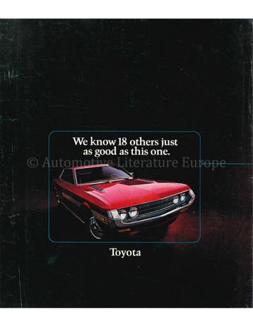 1972 TOYOTA PROGRAMMA BROCHURE ENG (USA)
