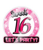 Deurbord 16 Jaar Sweet 16 Lets Party! 50cm, Verzenden, Nieuw
