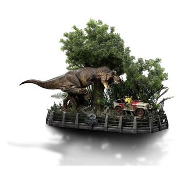 Jurassic Park Demi Art Scale Statue 1/20 T-Rex Chase 30 cm, Ophalen of Verzenden, Nieuw