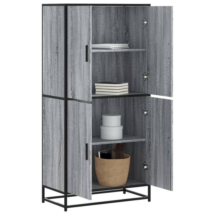 vidaXL Hoge kast 68x35x139 cm bewerkt hout grijs sonoma, Huis en Inrichting, Kasten | Dressoirs, Nieuw, Verzenden
