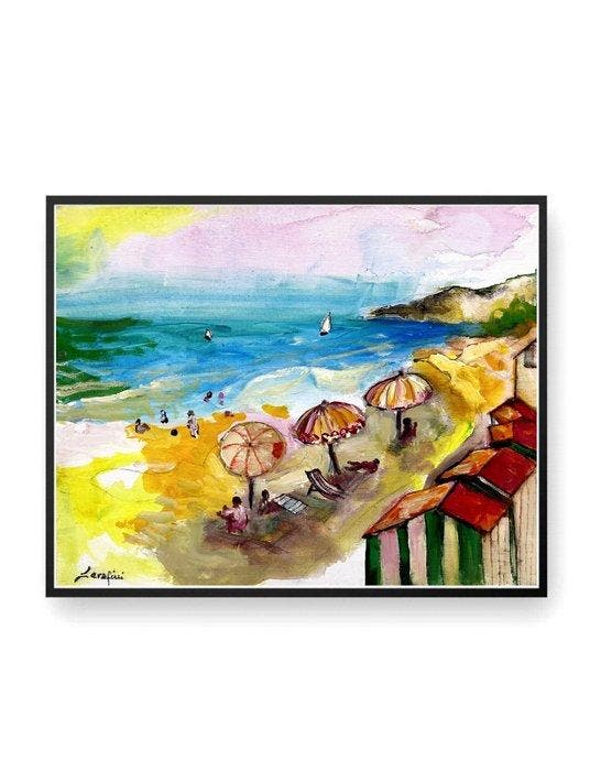 Pio Serafini (1951) - Da Livio beach, Antiek en Kunst, Kunst | Schilderijen | Modern