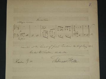 Ferdinand Hiller - Double portée musicale autographe signée, Nieuw