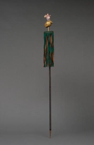 Zeldzaam en zeer hoog (204 cm) Japans strijdvaandel. -