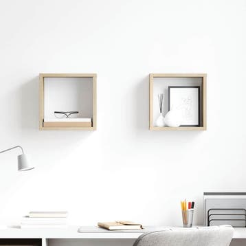 vidaXL Wandschappen kubus 2 st 26x15x26 cm sonoma, Huis en Inrichting, Verzenden, Nieuw