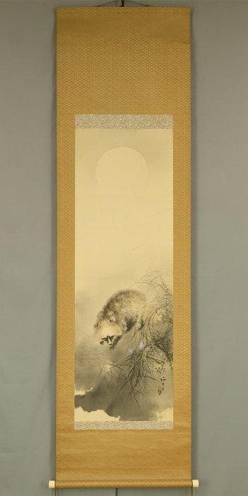 Raccoon Dog under Moon - Aoki Seiko  (1880-?) - Japan