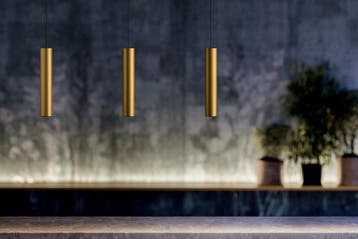 2dekans | Tube pendant lamp iron 60x6x120 gold, Ophalen of Verzenden, Nieuw