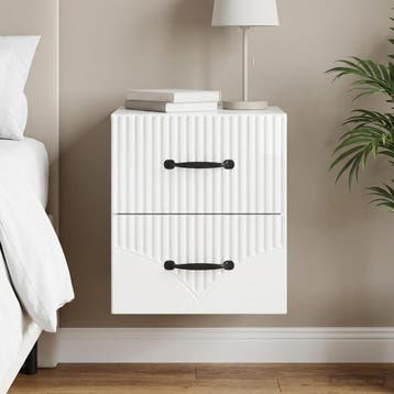 vidaXL Muurbevestigde Nachttafel Hoogglans Wit 34,5 x 33 x, Verzenden, Nieuw