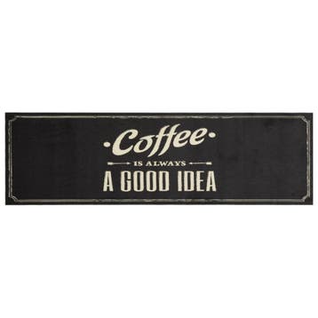 vidaXL Keukenmat wasbaar koffietekst 45x150 cm fluweel, Verzenden, Nieuw