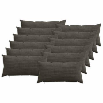 vidaXL Kussensloop 12 pcs HEERLEN Antracietkleurig 40 x 80, Verzenden