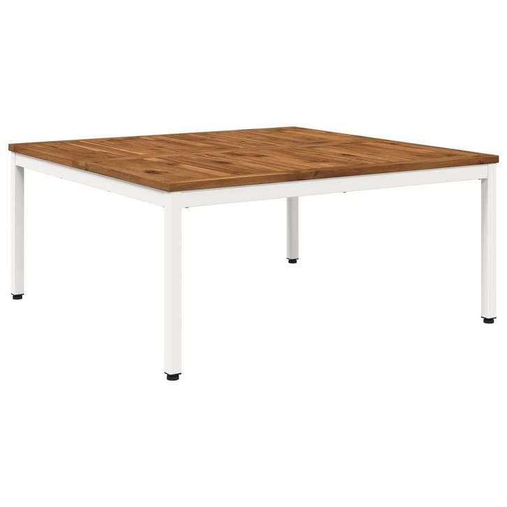 vidaXL Salontafel Natuurlijk en Wit 100 x 100,5 x 45 cm, Maison & Meubles, Tables | Tables de salon, Envoi
