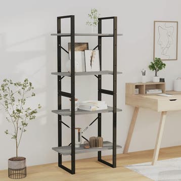 vidaXL Boekenkast 60x30x140 cm bewerkt hout grijs sonoma, Huis en Inrichting, Verzenden, Nieuw
