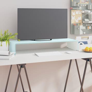 vidaXL Tv-meubel/monitorverhoger 80x30x13 cm glas groen, Verzenden