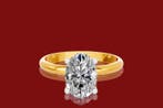 Bague - 14 carats Or jaune - 2.05ct. tw. Diamant (Cultivé en