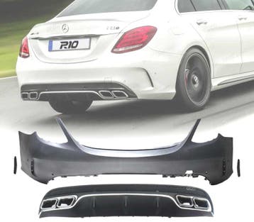 Pare-Chocs Arrière Pour Mercedes W205 Look C63 14-18 Embouts, Verzenden