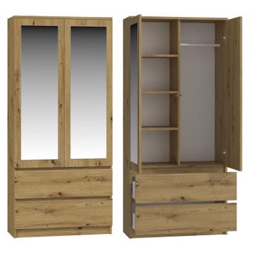kledingkast Met Spiegel  Artisan (Kledingkasten, Slaapkamer), Huis en Inrichting, Verzenden, Nieuw, 50 tot 100 cm, 150 tot 200 cm