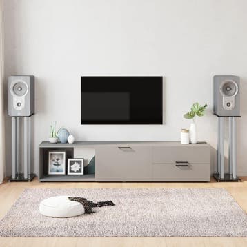 vidaXL Luidsprekerstandaards 2 st 4 pijlers gehard glas, Verzenden, Nieuw