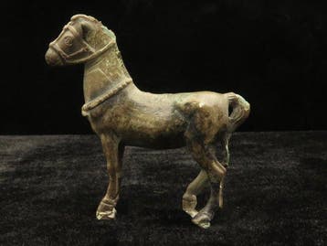 carolingien Bronze Statuette de cheval (1x) - 6 cm, Antiquités & Art