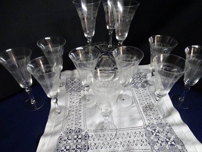 Drinkglas (12) - Kristal, Antiquités & Art, Antiquités | Meubles | Tables