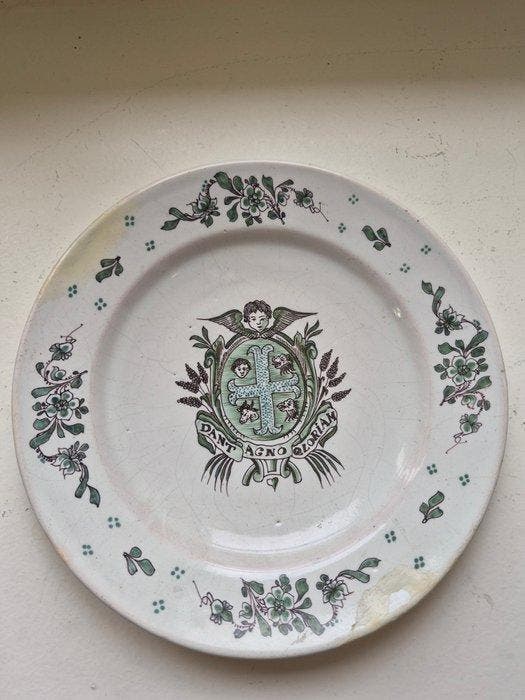 Moustiers - Bord - Aardewerk, Antiek en Kunst, Antiek | Glaswerk en Kristal