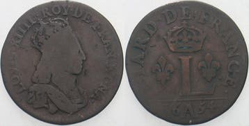 1 Liard 1654 A Frankreich Ludwig Xiv 1643-1715, Postzegels en Munten, Verzenden, België