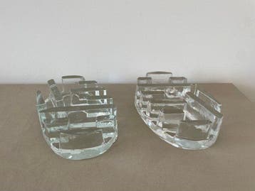 Centre de table - Verre - Paire de chauffe-vivandes et
