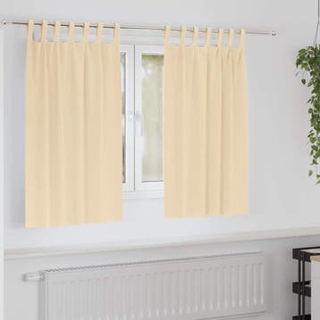 vidaXL Blackout Gordijnen met Ringen 2 st Crèmekleurig 140 x, Verzenden, Nieuw
