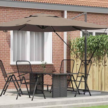 vidaXL Roma Parasol 286 x 284 x 265 cm Aluminium en, Verzenden