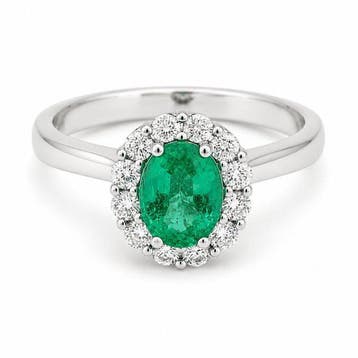 Chimento - Ring - 18 karaat Witgoud - 1.15ct. tw. Smaragd -, Nieuw