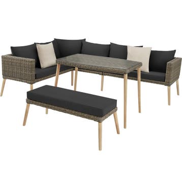 Rotanlounge met aluminium frame Pula - natuur, Tuin en Terras, Verzenden, Nieuw