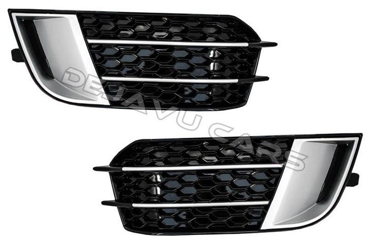 RS1 Look Mistlamp roosters Silver/Black Edition voor Audi A1, Autos : Divers, Tuning & Styling, Enlèvement ou Envoi