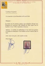 Belgique 1861 - 40c rose carmin, médaillon sans filigrane -