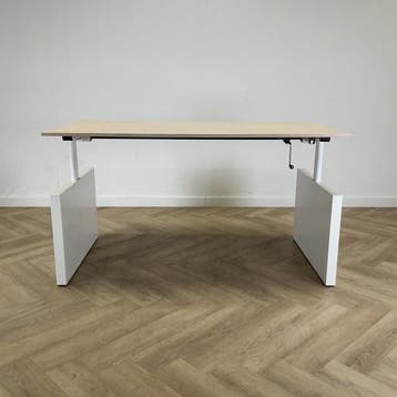 Drentea slingerbureau 160x80 cm,  ahorn - wit, Huis en Inrichting, Bureaus, Gebruikt