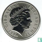 Gibraltar 5 pounds 1999 (PROOF - titanium) Millennium, Verzenden, Overige landen, Losse munt, Zilver
