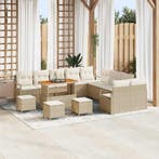 vidaXL Tuinbank Set met kussen met opslag 14 pcs Beige en, Verzenden, Nieuw