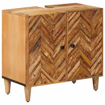 vidaXL Wastafelkast Bruin 62 x 33 x 58 cm Massief Mango Hout, Verzenden, Nieuw