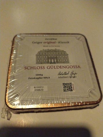 1 kilogram - Koper .999 - Geiger Edelmetalle, Germany - Met