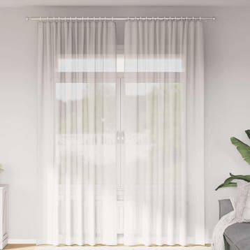 vidaXL Gordijnen voile met roedezakken 2 st wit, Verzenden, Nieuw