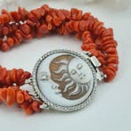Koraal - Zilver - Armband - CORALLO MEDITERRANEO, Antiek en Kunst