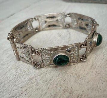 Zonder minimumprijs - Armband Zilver Natuurlijke edelsteen -, Nieuw