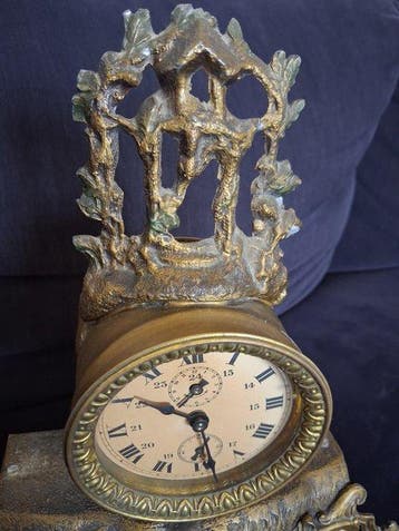 Pendule de cheminée - Laiton - 1910-1920, Antiquités & Art