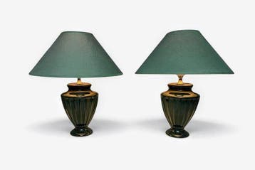 Tafellamp (2) - Verbluffend Set Lampen in Groen - No Reserve