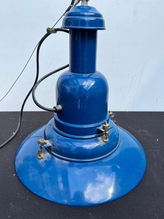 Plafondlamp - Metaal, Emaille - vintage industrial enamel, Antiquités & Art, Antiquités | Assiettes décoratives & Carrelages