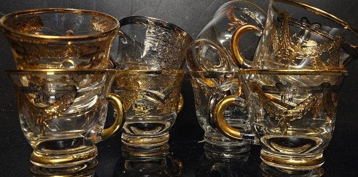 antica cristalleria italiana - Koffieservies (8) - total, Antiek en Kunst, Antiek | Meubels | Tafels