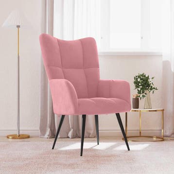 vidaXL Relaxstoel fluweel roze, Verzenden, Nieuw