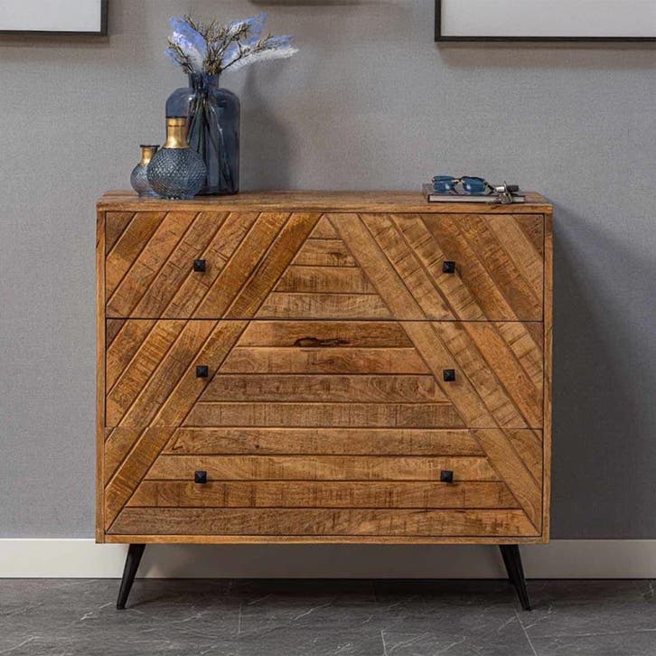 Dressoir Mangohout Fiona 90 cm, Huis en Inrichting, Kasten | Dressoirs, Nieuw, Overige houtsoorten, Verzenden