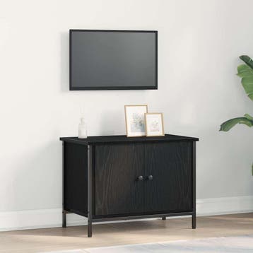 vidaXL TV Kast 60 x 35 x 45 cm Zwart Eiken Bewerkt hout, Verzenden