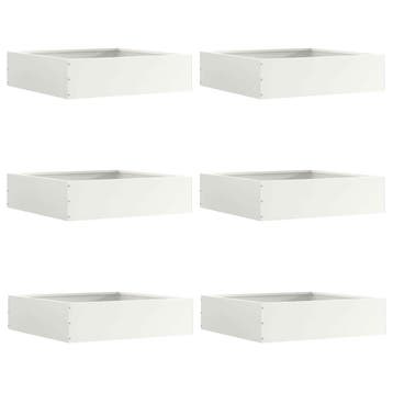vidaXL Gazonrand 6 st 50 x 50 x 13 cm Staal Wit, Verzenden, Nieuw