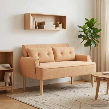 vidaXL Lovingseat met knoopge tuft Beige 117 x 67 x 77 cm, Verzenden, Nieuw